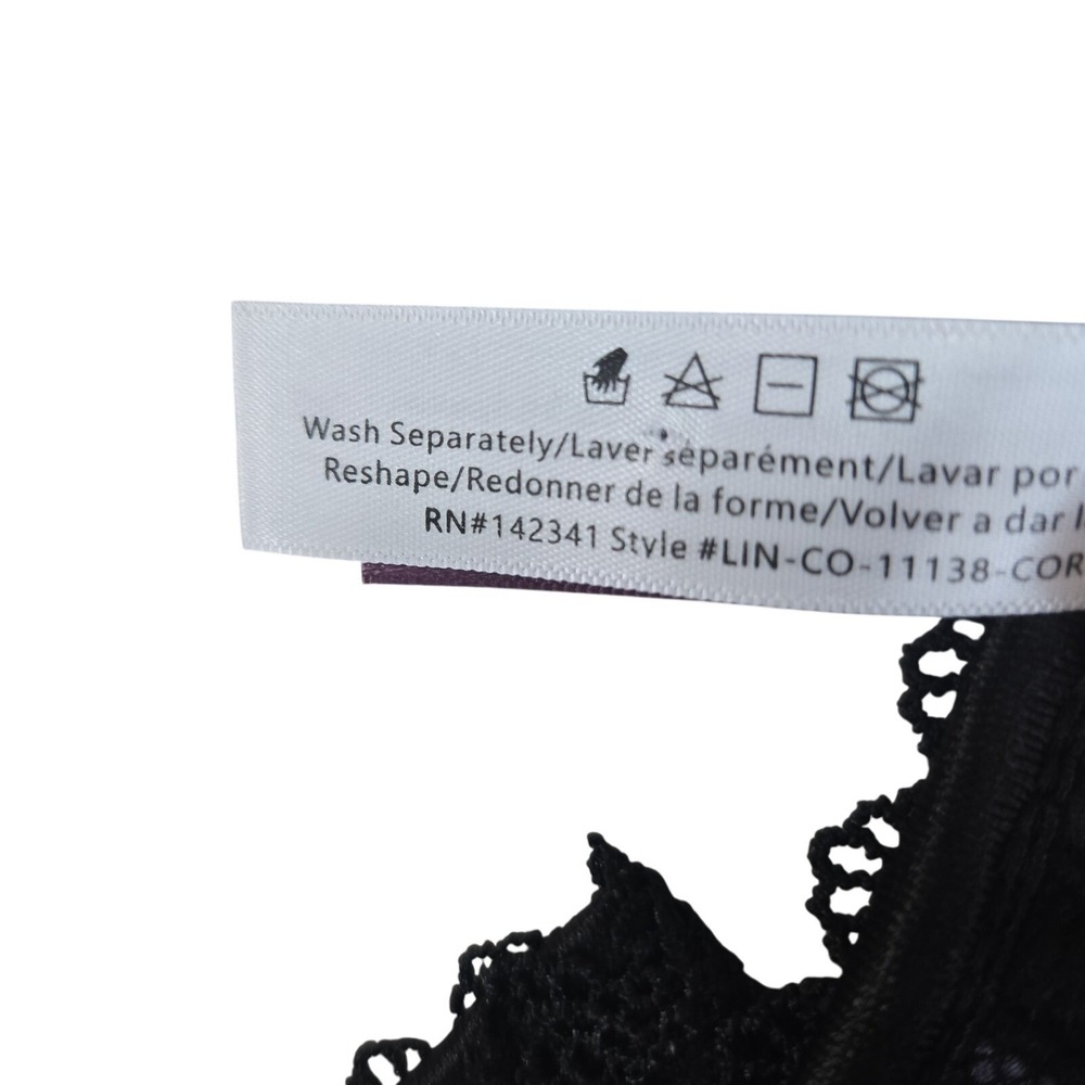ADORE ME 1X Women's Lingerie Strapless Hookfront Lace Corset Purple & Black - Picture 11 of 11